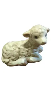 Vorschaubild 1 von Porzellan Schaf Dekofigur Beige Klassisch Weihnachten 7cm
