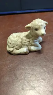 Vorschaubild 4 von Porzellan Schaf Dekofigur Beige Klassisch Weihnachten 7cm