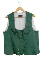 Vorschaubild 1 von Trachtenweste Damen Gr. 50 Grün Jacquard Dirndl Weste