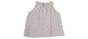 Vorschaubild 2 von Damen Top Bluse Gr. S 36 Weiß Blumenmuster Ärmellos Leinen
