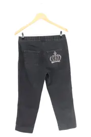 Vorschaubild 2 von Pompöös Mom Jeans Damen 38;M Schwarz Cropped Casual