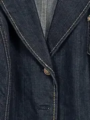 Vorschaubild 4 von Jeansjacke Damen Blau Klassisch Baumwolle Stickerei Gr. 46