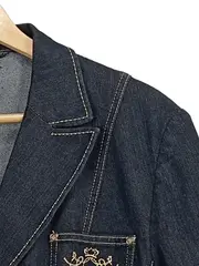 Vorschaubild 2 von Jeansjacke Damen Blau Klassisch Baumwolle Stickerei Gr. 46