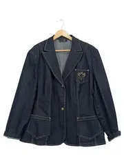 Vorschaubild 1 von Jeansjacke Damen Blau Klassisch Baumwolle Stickerei Gr. 46