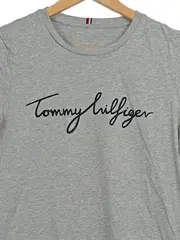 Vorschaubild 2 von T-Shirt Damen Gr. M Grau Logo Schriftzug Baumwolle