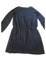 Vorschaubild 2 von Damen Freizeitkleid Gr. 38/M Blau Punkte Langarm Chiffon