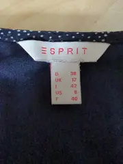 Vorschaubild 5 von Damen Freizeitkleid Gr. 38/M Blau Punkte Langarm Chiffon