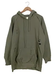 Vorschaubild 1 von Herren Hoodie Destroyed-Look Oliv XL Kapuzenpullover Streetwear