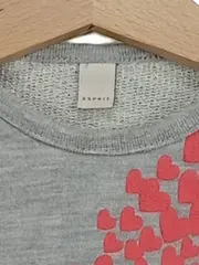 Vorschaubild 5 von Langarmshirt Mädchen Gr. 74 Grau Herz Print Rüschen Baby Oberteil
