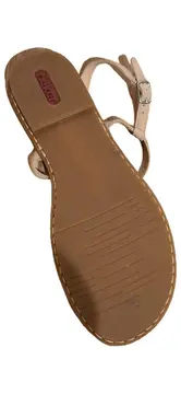 Vorschaubild 3 von Damen Zehentrenner Sandalen Gr. 40 Beige Schmucksteine Sommer