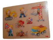 Vorschaubild 1 von Steckpuzzle Baustelle Holzpuzzle Fahrzeuge Motorik Spielzeug