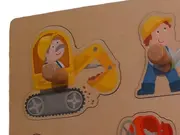 Vorschaubild 4 von Steckpuzzle Baustelle Holzpuzzle Fahrzeuge Motorik Spielzeug