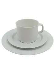 Vorschaubild 1 von Thomas Germany Porzellan Geschirr Set Tasse Unterteller Teller Weiß 3-tlg