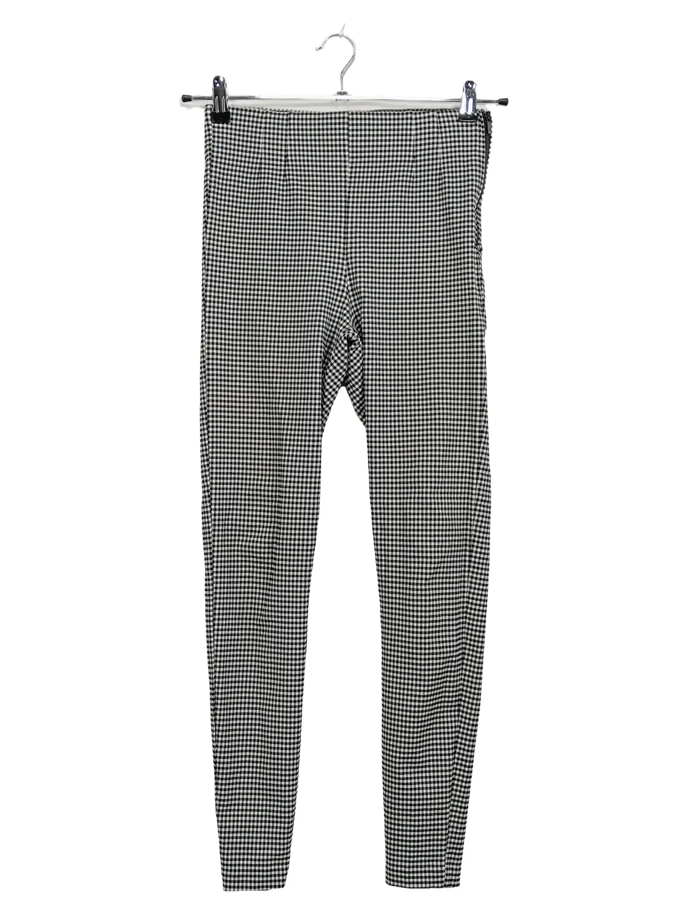 ZARA Leggings Damen Gr. M kariert schwarz weiß Gingham Treggings