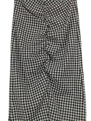 Vorschaubild 4 von Damen Faltenrock kariert Schwarz Gr. M Midi Casual