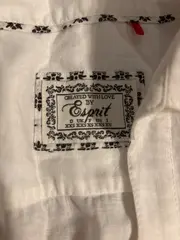 Vorschaubild 3 von Damen Hemdbluse Kurzarm Weiß Leinen Baumwolle Gr. XXS/32