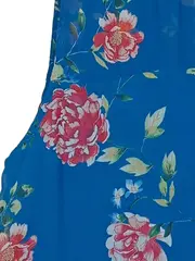 Vorschaubild 2 von Damen Bluse Gr. 40 L Blau Blumenmuster Ärmellos Sommer Shirt