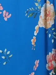 Vorschaubild 3 von Damen Bluse Gr. 40 L Blau Blumenmuster Ärmellos Sommer Shirt