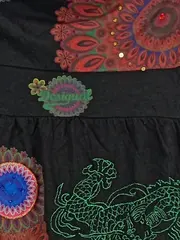 Vorschaubild 3 von Damen Sommerkleid L Bohemian Mehrfarbig Drachenmotiv