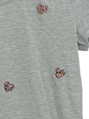 Vorschaubild 5 von EDC Damen T-Shirt Grau Gr. 38/M Herz-Applikationen