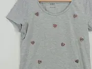 Vorschaubild 9 von EDC Damen T-Shirt Grau Gr. 38/M Herz-Applikationen