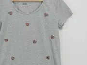 Vorschaubild 10 von EDC Damen T-Shirt Grau Gr. 38/M Herz-Applikationen