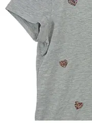 Vorschaubild 6 von EDC Damen T-Shirt Grau Gr. 38/M Herz-Applikationen