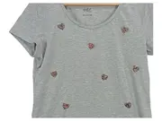 Vorschaubild 3 von EDC Damen T-Shirt Grau Gr. 38/M Herz-Applikationen
