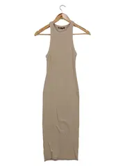 Vorschaubild 1 von Damen Strickkleid Gr. 36/S Beige Rippstrick Casual Midikleid