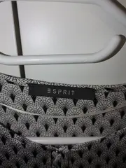 Vorschaubild 3 von Damen Bluse Langarm Gr. 36 S Blau Weiß Geometrisch Muster Viskose