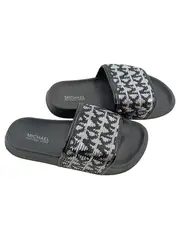 Vorschaubild 2 von Kinder Badeschuhe Slides Pailletten Schwarz Silber Gr. 30