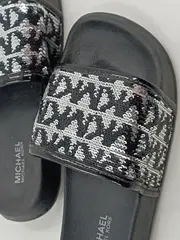Vorschaubild 4 von Kinder Badeschuhe Slides Pailletten Schwarz Silber Gr. 30