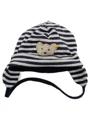 Vorschaubild 1 von Baby Mütze Teddy Applikation Blau Weiß Gestreift Maritim