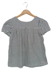 Vorschaubild 1 von Kinder Bluse 134 gestreift Baumwolle schwarz weiß Charmant