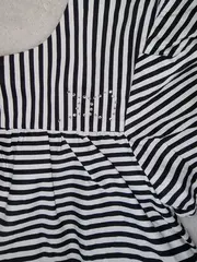 Vorschaubild 6 von Kinder Bluse 134 gestreift Baumwolle schwarz weiß Charmant