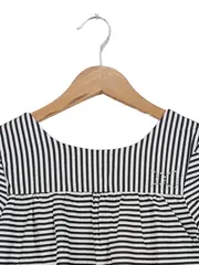 Vorschaubild 2 von Kinder Bluse 134 gestreift Baumwolle schwarz weiß Charmant