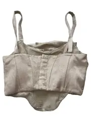 Vorschaubild 2 von Damen Satin Crop Top Drapierung Beige Gr. S elegant