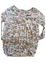 Vorschaubild 1 von Damen Langarmshirt Gr. 36 S Mehrfarbig Blumenmuster