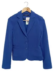 Vorschaubild 1 von Blazer Damen Blau Strukturmuster Gr. 34/XS Business Langarm