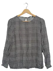 Vorschaubild 1 von Damen Bluse Langarm kariert Grau Gr. 38 M Essentials