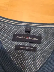 Vorschaubild 4 von Herren Pullunder V-Ausschnitt Blau Gr. 48 M Pima Baumwolle