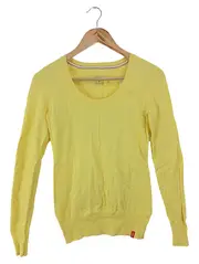 Vorschaubild 1 von EDC Damen Pullover Gr. S Gelb Baumwolle Rundhals Langarm