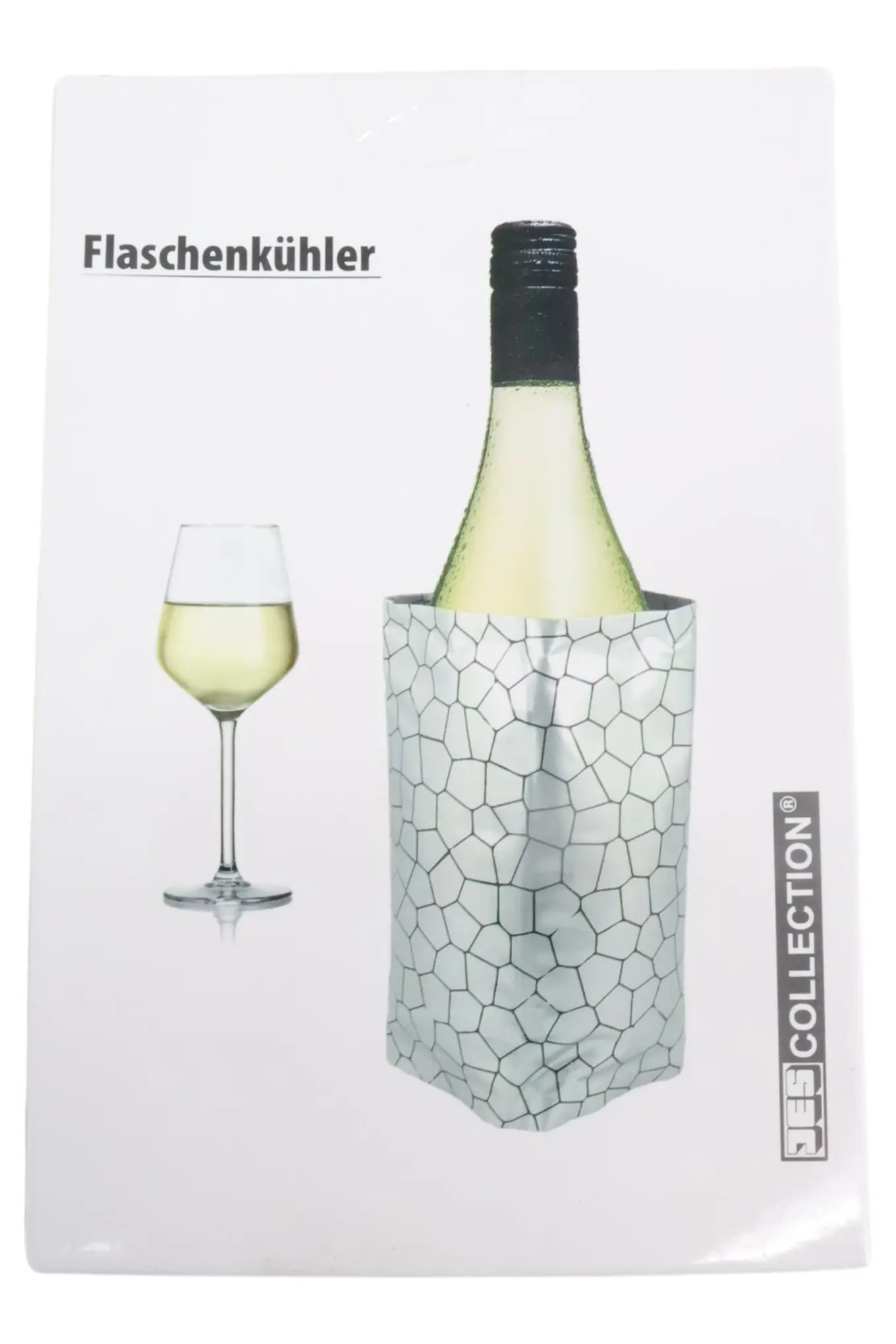 JES COLLECTION Flaschenkühler Silber Kunststoff Weinkühler Sektkühler Party