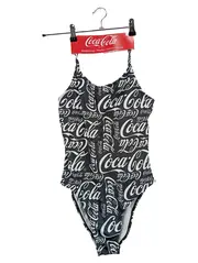 Vorschaubild 1 von Badeanzug Damen Gr. M Schwarz Retro Logo-Print