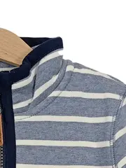 Vorschaubild 3 von Kinder Langarmshirt gestreift Reißverschluss Blau Gr. 128