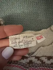 Vorschaubild 2 von Baby Strickkleid Norwegermuster Gr. 74 Beige Rosa Mädchen
