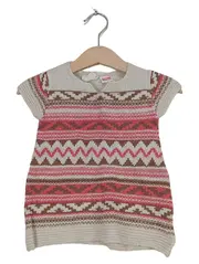 Vorschaubild 1 von Baby Strickkleid Norwegermuster Gr. 74 Beige Rosa Mädchen