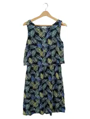 Vorschaubild 1 von Damen Sommerkleid Gr. 36 Palmenmuster Tropical Mehrfarbig