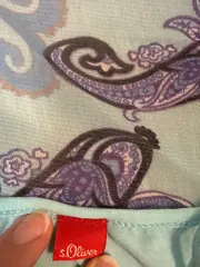 Vorschaubild 2 von Bluse Damen Gr. 34 XS Türkis Paisley Kurzarm Shirt