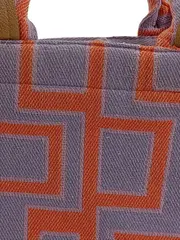 Vorschaubild 3 von Damen Henkeltasche Mittel Geometrisch Stoff Leder Details Mehrfarbig